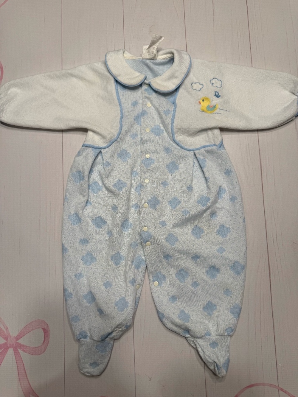 Vintage Baby Dior footed romper Size Large (18-23 lbs)